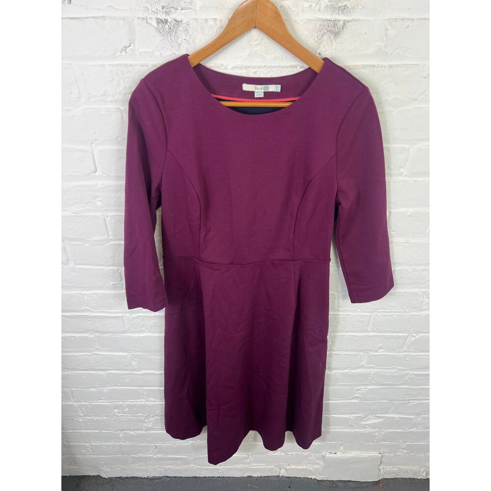 Boden Women's Irene Ponte Knit Fit & Flare Midi Lined Dress Purple Size 10